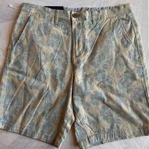 Jachs New York Bleecker Shorts Men’s 30 NWT Floral Tropical Print Khaki Blue